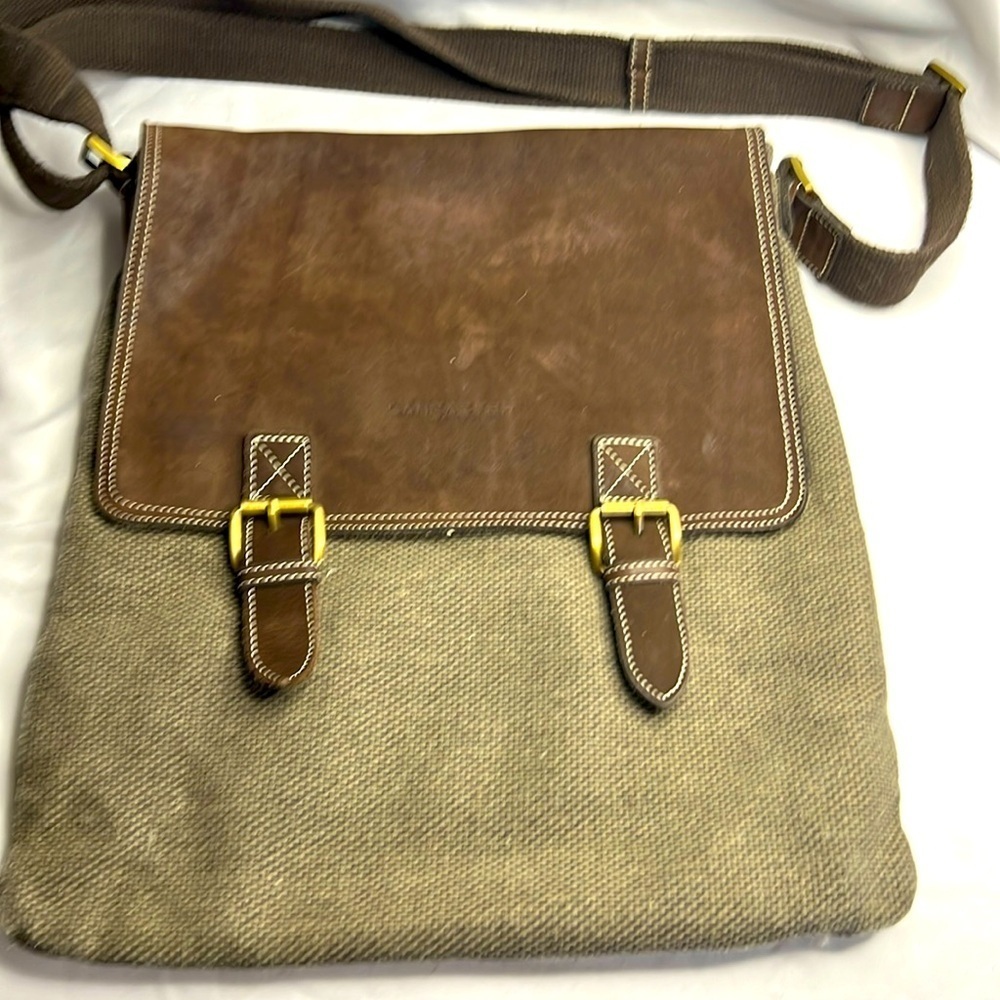 Lancaster Messenger Bag,  Unisex,  11” X 13”, Heavy canvas & Soft Leather Flap